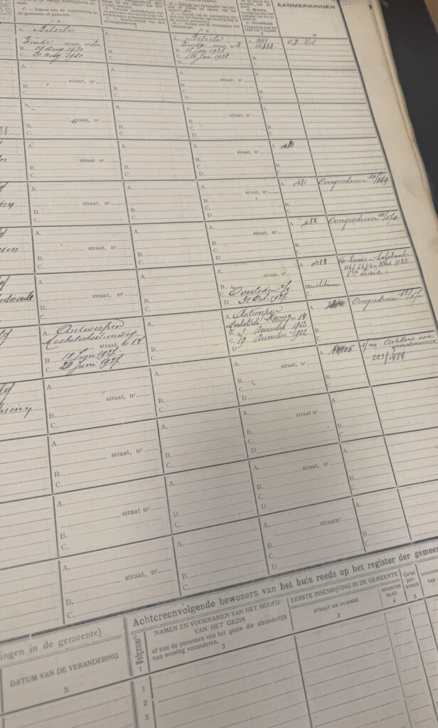 bevolkingregister voor genealogische opzoekingen van erfgenamen