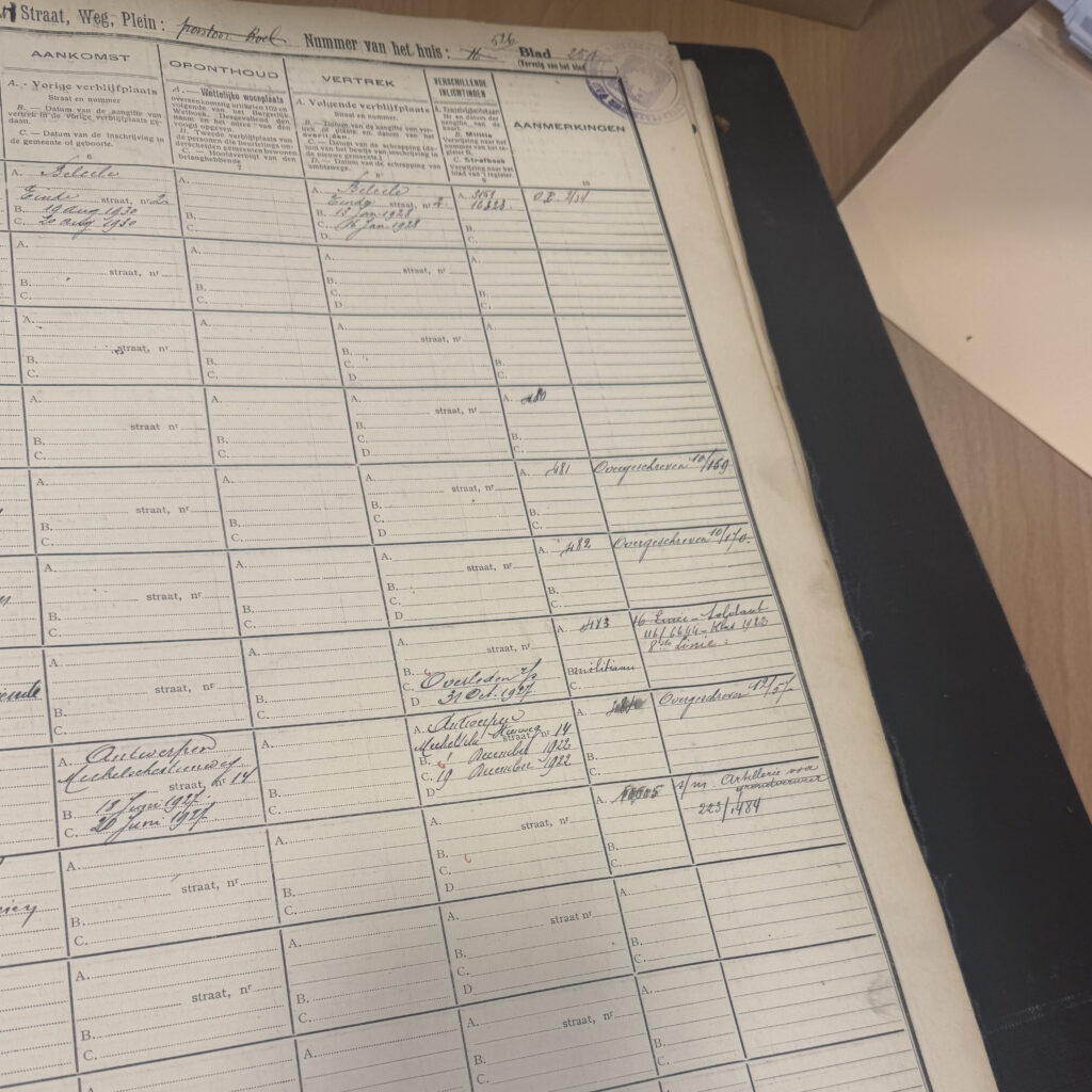 bevolkingregister voor genealogische opzoekingen van erfgenamen